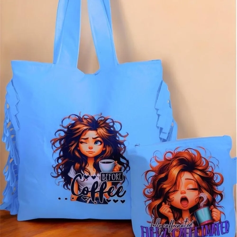 Chic Blue Coffee Tote Bag